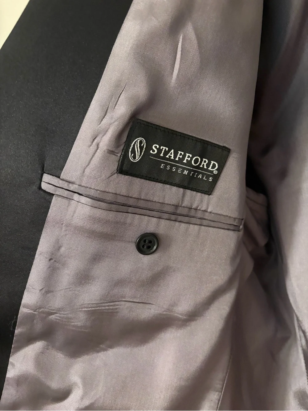 Stafford Essentials Black Wool Full Tuxedo